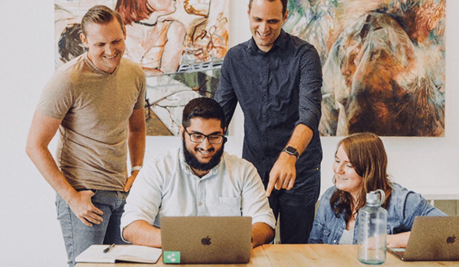 Four people signing up to make a claim